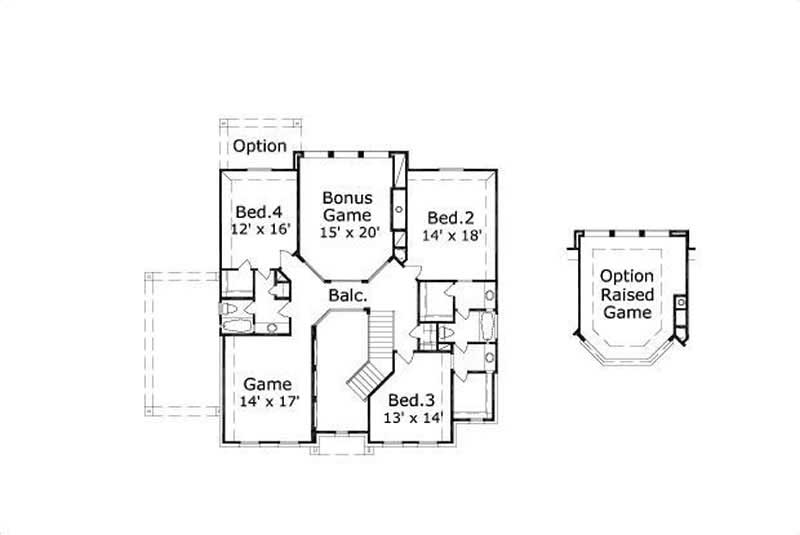 Floor Plan Second Story of Luxury Plan #156-1816