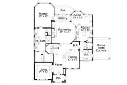 Floor Plan First Story of Country Plan #156-1830