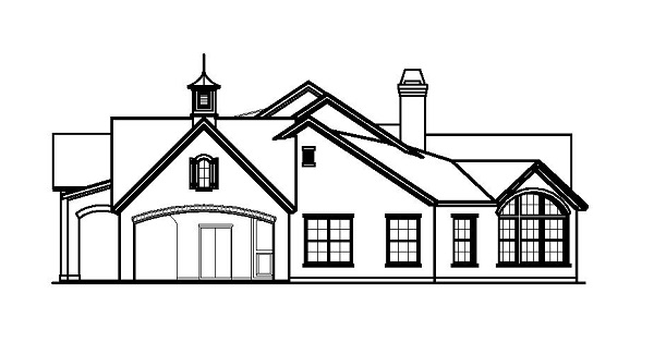 Home Plan Right Elevation of this 3-Bedroom,3737 Sq Ft Plan -156-1841