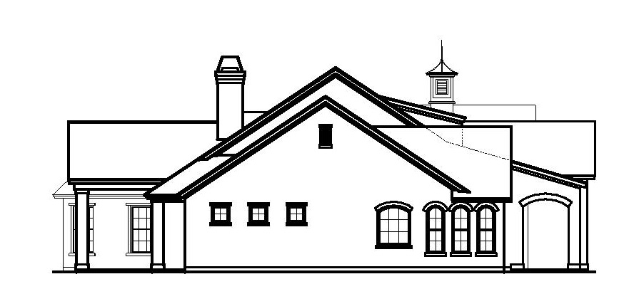 Home Plan Left Elevation of this 3-Bedroom,3737 Sq Ft Plan -156-1841