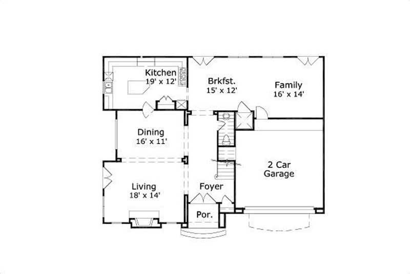 Floor Plan First Story of Luxury Plan #156-1844