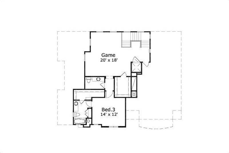 Floor Plan Third Story of Luxury Plan #156-1844