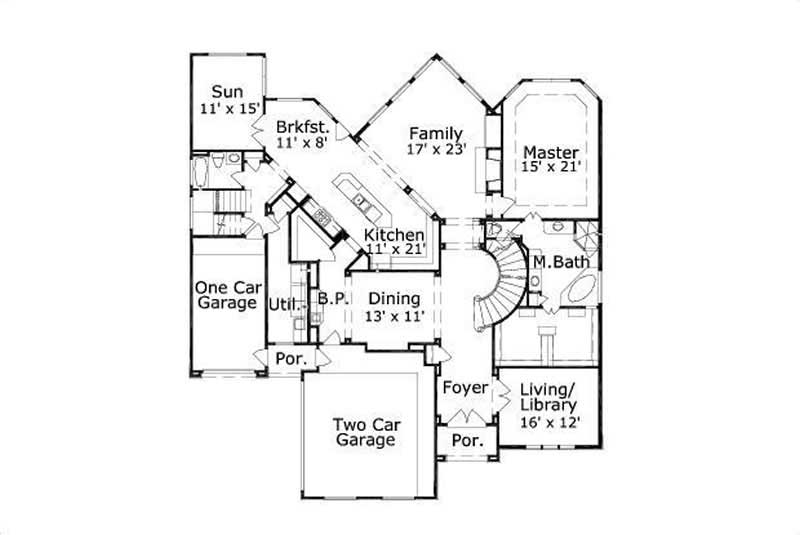 Floor Plan First Story of Plan #156-1859