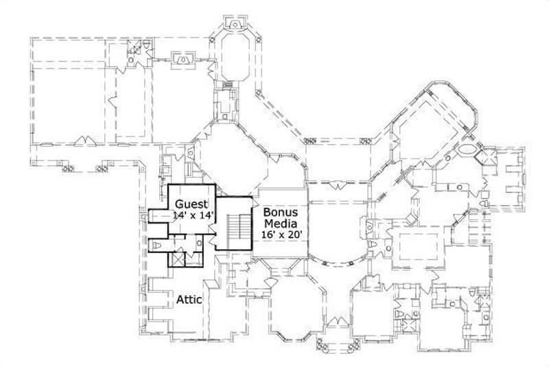 Floor Plan Upper Level of Country Plan #156-1867