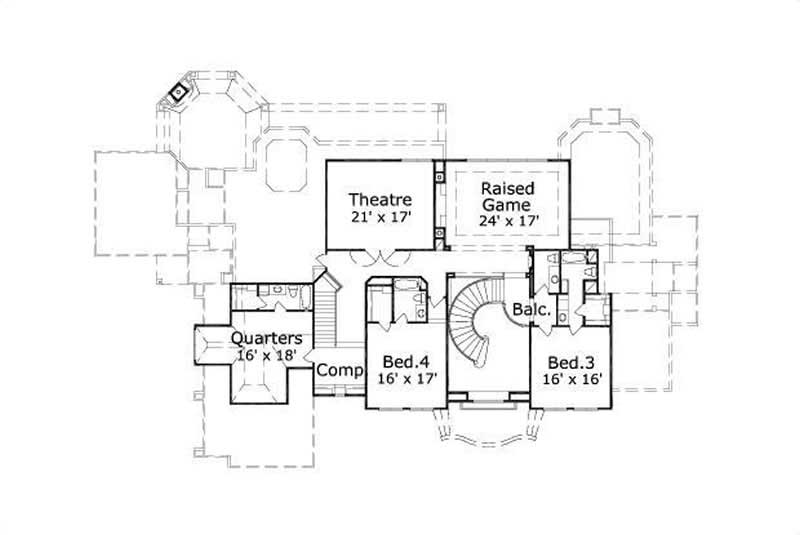 Floor Plan Second Story of Plan #156-1883