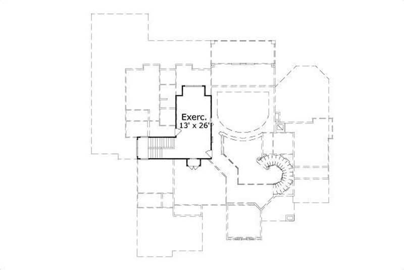 Floor Plan Third Story of Mediterranean Plan #156-1908