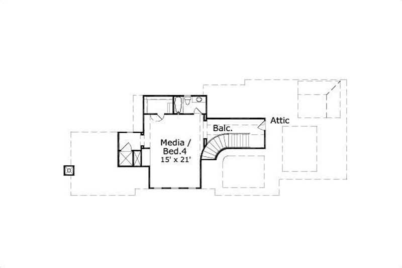 Floor Plan Third Story of Country Plan #156-1916