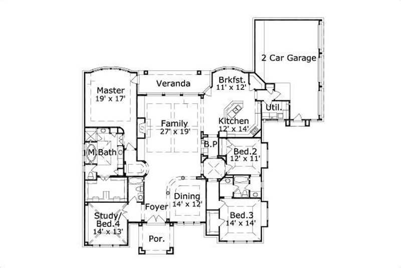 Floor Plan First Story of Plan #156-1932