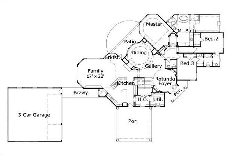 Floor Plan First Story of Contemporary Plan #156-1955