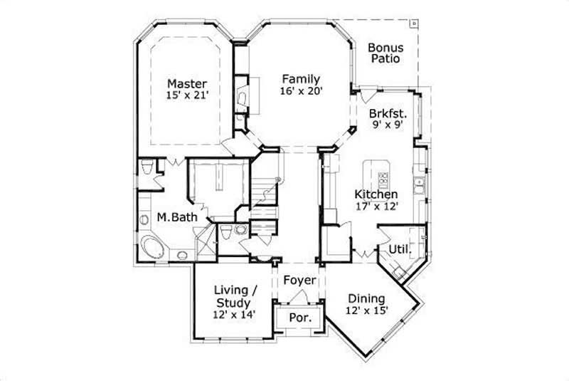 Floor Plan Second Story of Country Plan #156-1962