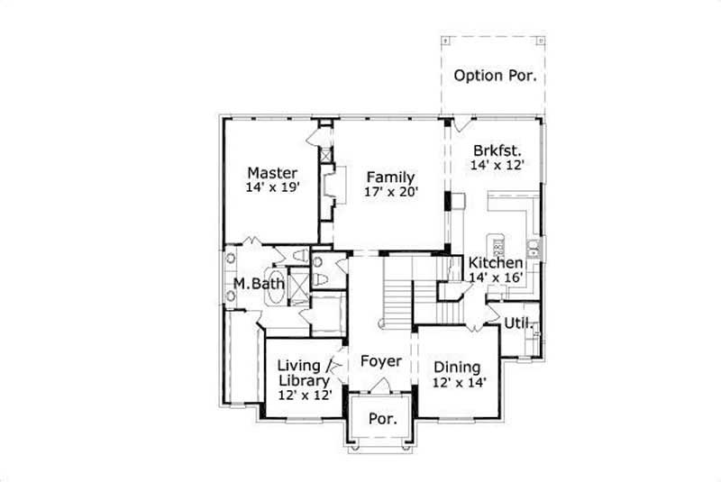 Floor Plan First Story of Luxury Plan #156-1971