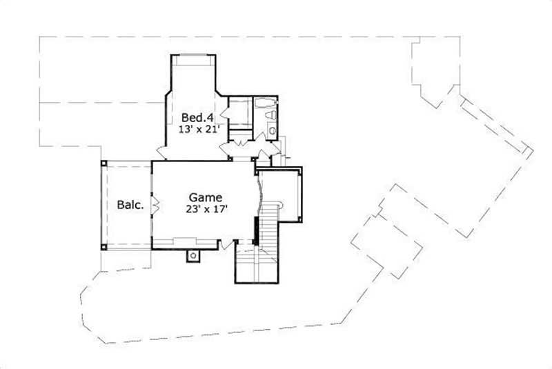 Floor Plan Second Story of Contemporary Plan #156-1975