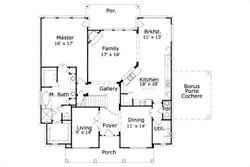 Floor Plan First Story of Craftsman Plan #156-1979