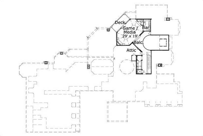 Floor Plan Third Story of French Plan #156-2008
