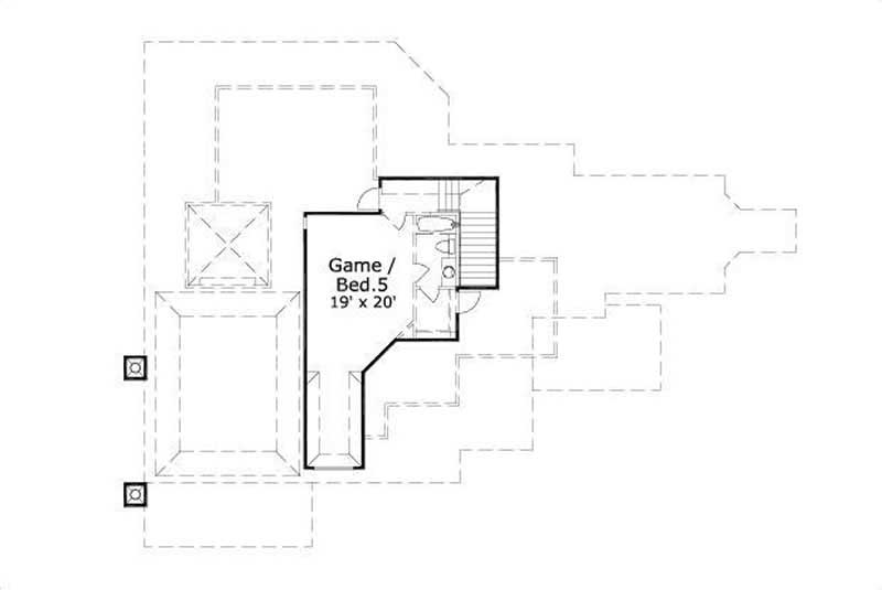 Floor Plan Third Story of Country Plan #156-2013