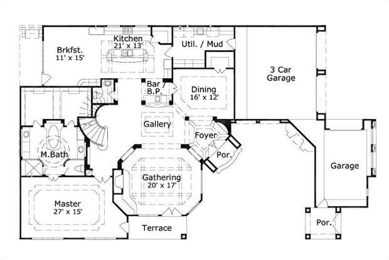 Floor Plan First Story of Plan #156-2017