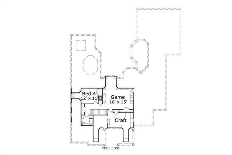 Floor Plan Second Story of Luxury Plan #156-2059