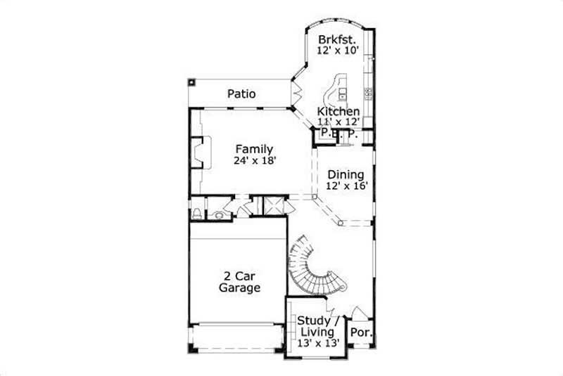 Floor Plan First Story of Plan #156-2060