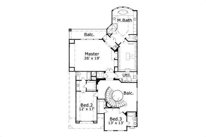 Floor Plan Second Story of Plan #156-2060