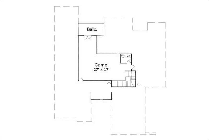 Floor Plan Second Story of Spanish Plan #156-2061