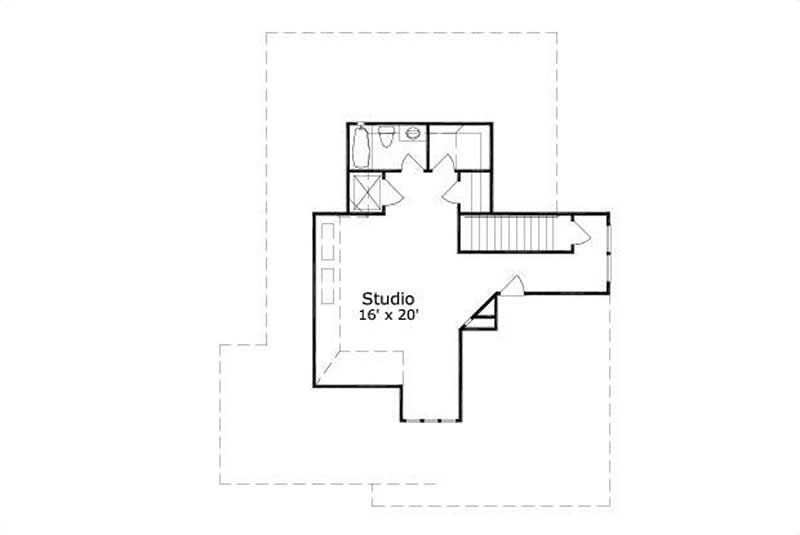 Floor Plan Third Story of French Plan #156-2072