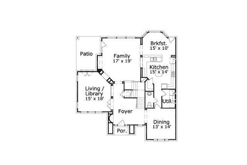 Floor Plan First Story of Luxury Plan #156-2078