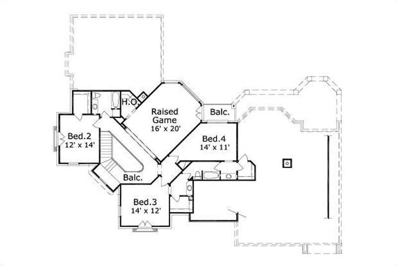 Floor Plan Second Story of Plan #156-2083