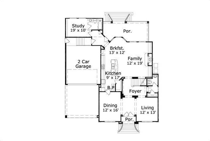 Floor Plan First Story of Luxury Plan #156-2095