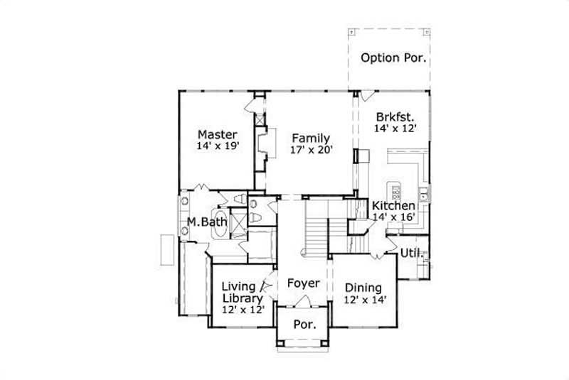 Floor Plan First Story of Luxury Plan #156-2099