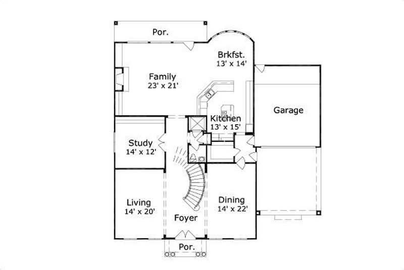 Floor Plan First Story of Luxury Plan #156-2109