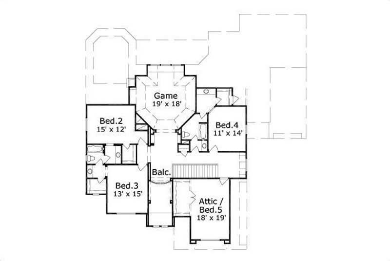 Floor Plan Second Story of Plan #156-2119