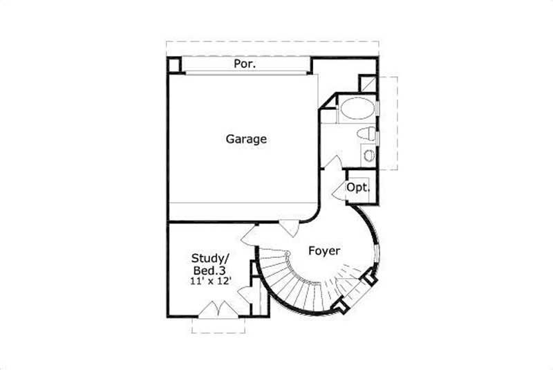 Floor Plan First Story of Mediterranean Plan #156-2126