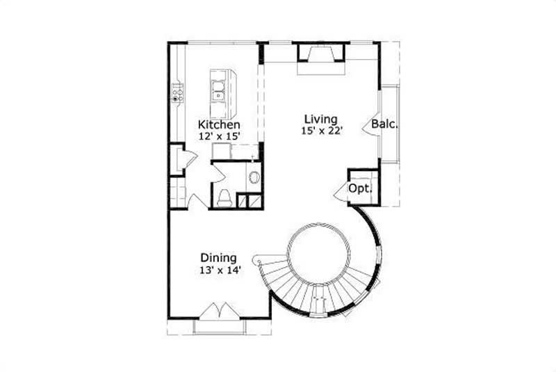Floor Plan Second Story of Mediterranean Plan #156-2126