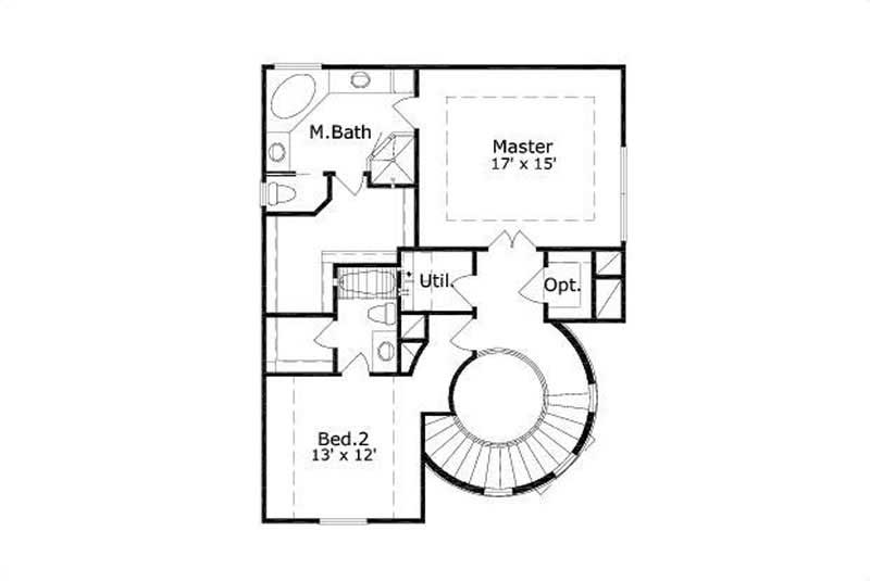 Floor Plan Third Story of Mediterranean Plan #156-2126
