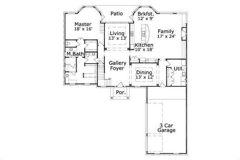 Floor Plan First Story of Contemporary Plan #156-2127