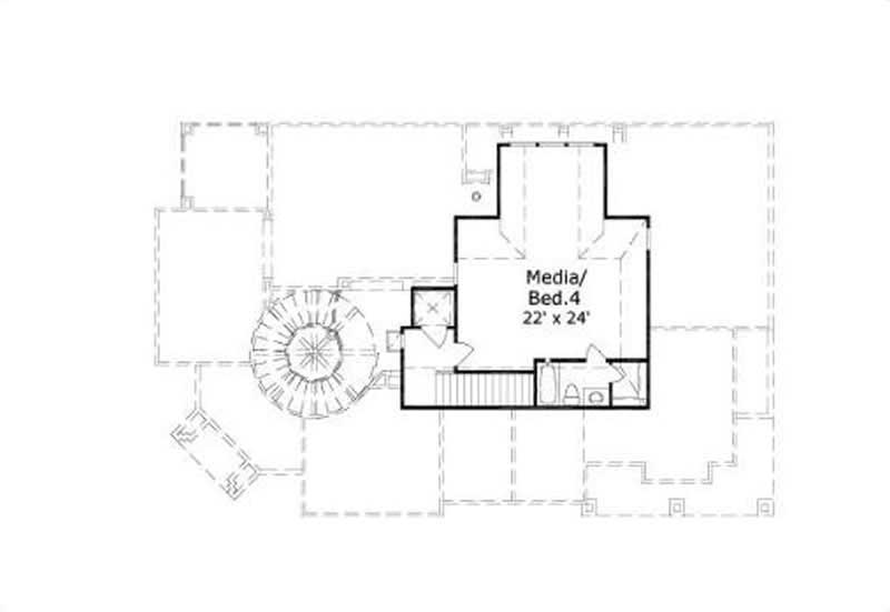Floor Plan Third Story of Luxury Plan #156-2136