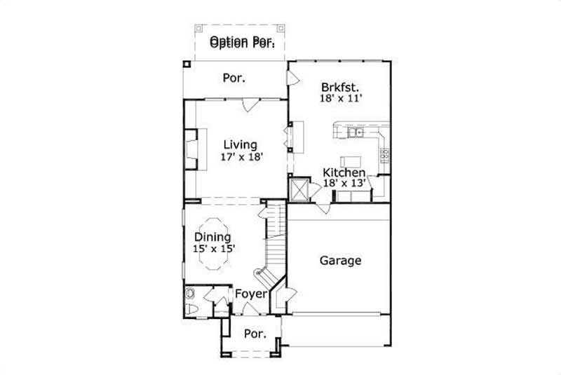 Floor Plan First Story of Mediterranean Plan #156-2144
