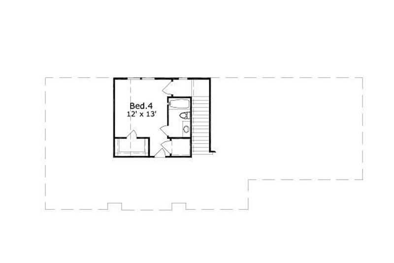Floor Plan Third Story of Spanish Plan #156-2147