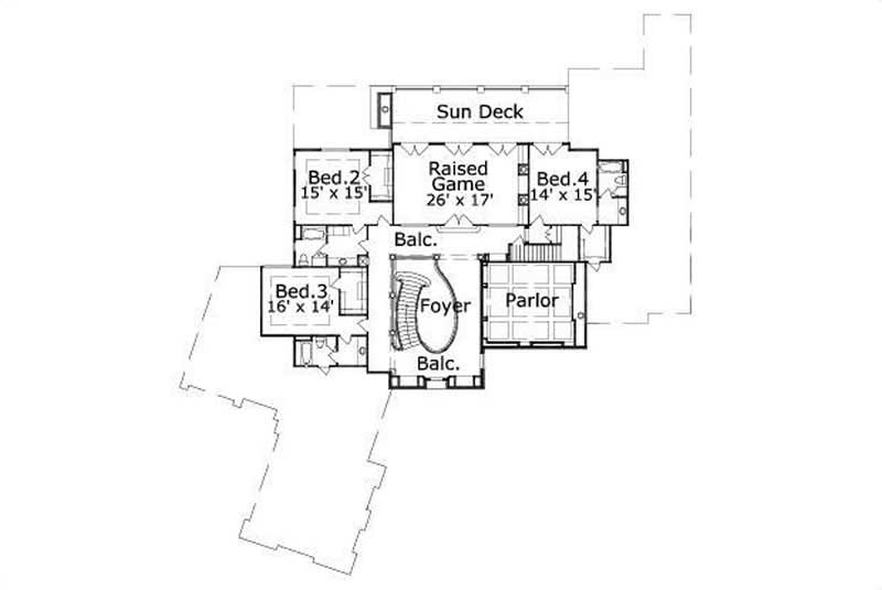 Floor Plan Second Story of French Plan #156-2167