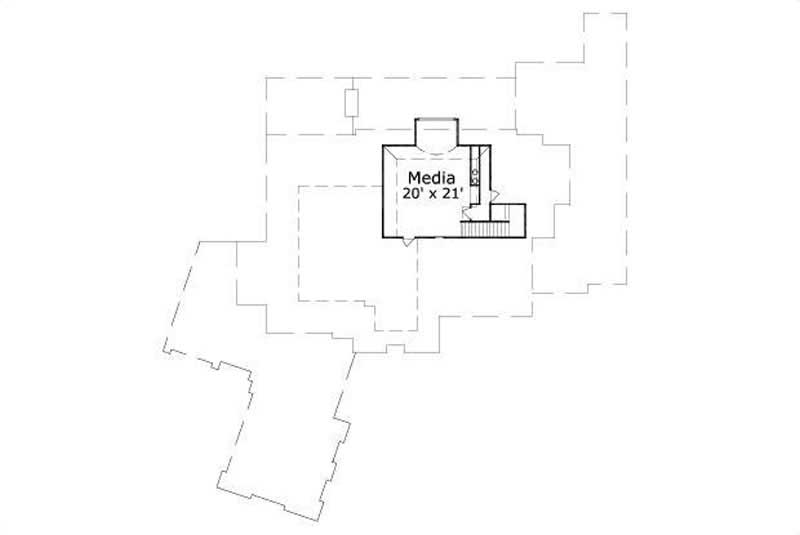 Floor Plan Third Story of French Plan #156-2167