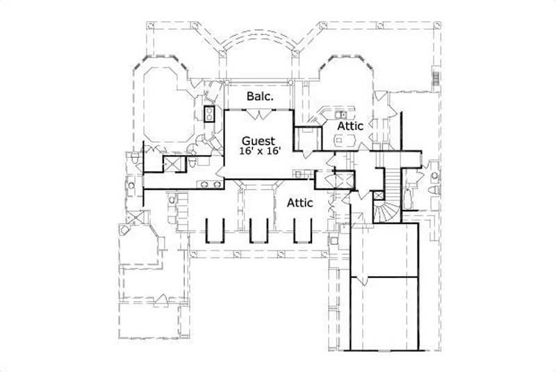 Floor Plan Second Story of Luxury Plan #156-2171