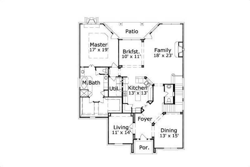 Floor Plan First Story of Luxury Plan #156-2188