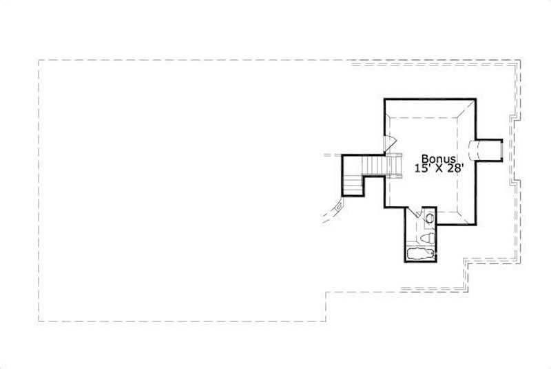 Floor Plan Second Story of Tuscan Plan #156-2190