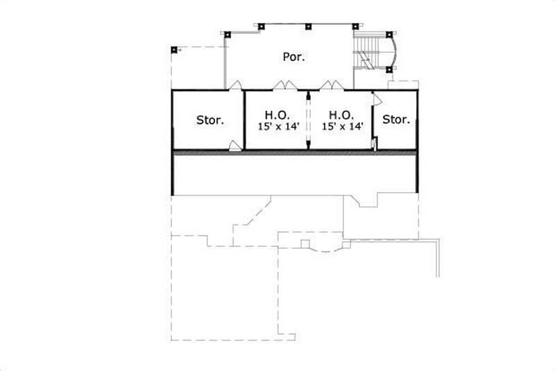 Floor Plan Third Story of Craftsman Plan #156-2195