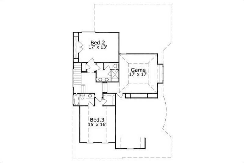 Floor Plan Second Story of Country Plan #156-2201