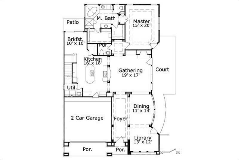 Floor Plan First Story of Plan #156-2202