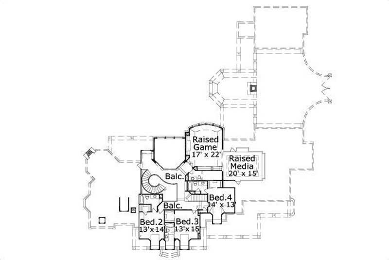Floor Plan Second Story of Country Plan #156-2217