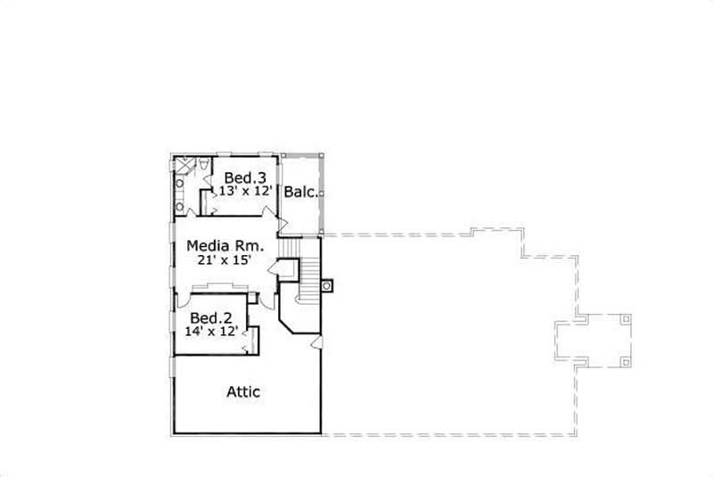 Floor Plan Second Story of Luxury Plan #156-2224