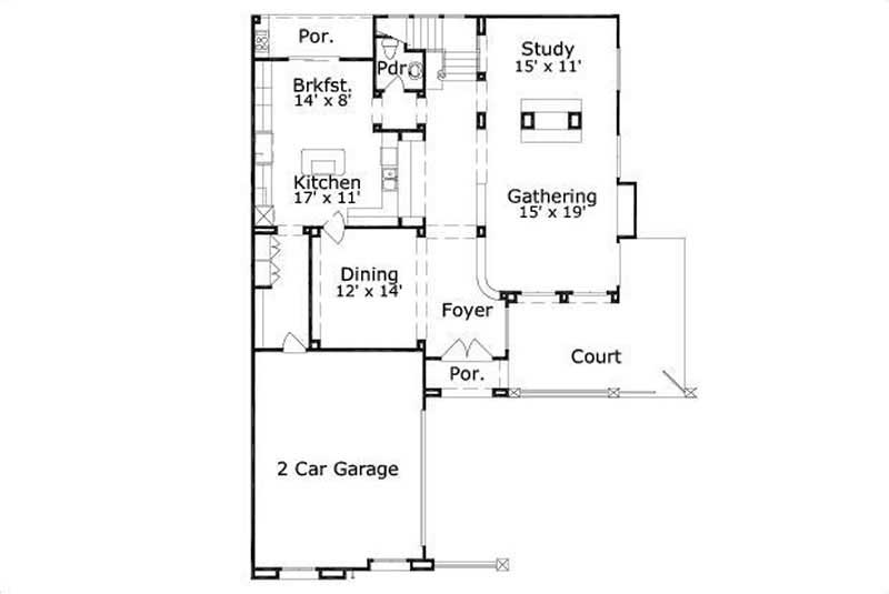 Floor Plan First Story of Plan #156-2234