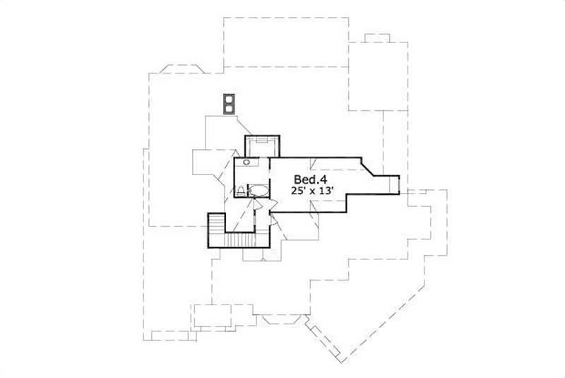 Floor Plan Third Story of Tuscan Plan #156-2236